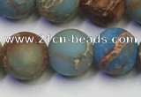 CDE1033 15.5 inches 10mm round matte sea sediment jasper beads