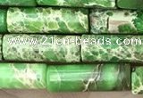 CDE1470 15.5 inches 4*13mm tube sea sediment jasper beads