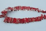 CDE1512 Top drilled 5*15mm - 6*55mm sticks sea sediment jasper beads
