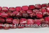 CDE19 15.5 inches 8*8mm square dyed sea sediment jasper beads