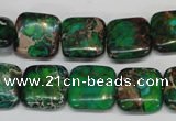 CDE193 15.5 inches 14*14mm square dyed sea sediment jasper beads