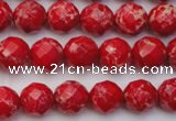 CDE2120 15.5 inches 6mm faceted round dyed sea sediment jasper beads
