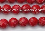 CDE2121 15.5 inches 8mm faceted round dyed sea sediment jasper beads