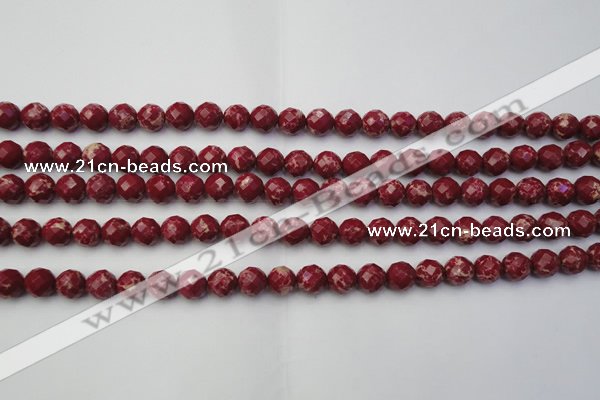 CDE2130 15.5 inches 6mm faceted round dyed sea sediment jasper beads