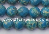 CDE2162 15.5 inches 10mm faceted round dyed sea sediment jasper beads