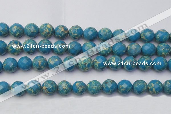 CDE2168 15.5 inches 22mm faceted round dyed sea sediment jasper beads