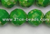 CDE2198 15.5 inches 22mm faceted round dyed sea sediment jasper beads