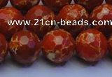 CDE2500 15.5 inches 14mm faceted round dyed sea sediment jasper beads