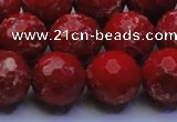 CDE2515 15.5 inches 16mm faceted round dyed sea sediment jasper beads