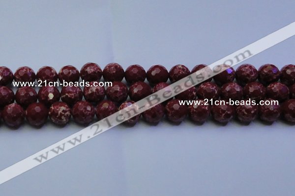CDE2529 15.5 inches 16mm faceted round dyed sea sediment jasper beads