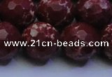 CDE2531 15.5 inches 20mm faceted round dyed sea sediment jasper beads