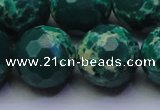 CDE2574 15.5 inches 20mm faceted round dyed sea sediment jasper beads