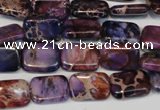 CDE435 15.5 inches 10*14mm rectangle dyed sea sediment jasper beads