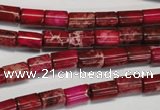 CDE590 15.5 inches 6*8mm tube dyed sea sediment jasper beads