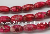 CDE605 15.5 inches 8*12mm rice dyed sea sediment jasper beads