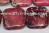 CDE626 15.5 inches 25*25mm square dyed sea sediment jasper beads