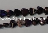 CDE719 15.5 inches 8*8mm triangle dyed sea sediment jasper beads