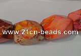 CDE747 15.5 inches 13*18mm faceted nuggets dyed sea sediment jasper beads