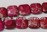 CDE794 15.5 inches 14*14mm square dyed sea sediment jasper beads