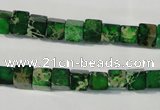 CDE969 15.5 inches 6*6mm cube dyed sea sediment jasper beads