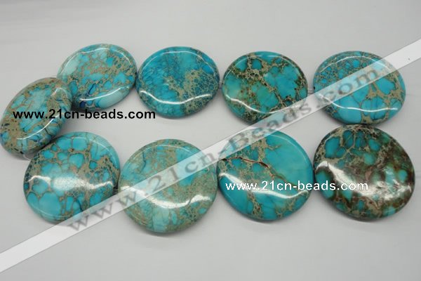 CDI353 15.5 inches 45mm flat round dyed imperial jasper beads