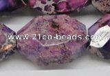 CDI41 16 inches 25*35mm faceted nuggets dyed imperial jasper beads