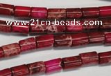 CDI590 15.5 inches 6*8mm tube dyed imperial jasper beads