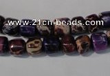 CDI705 15.5 inches 6*8mm nuggets dyed imperial jasper beads