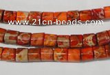 CDI735 15.5 inches 6*6mm tube dyed imperial jasper beads