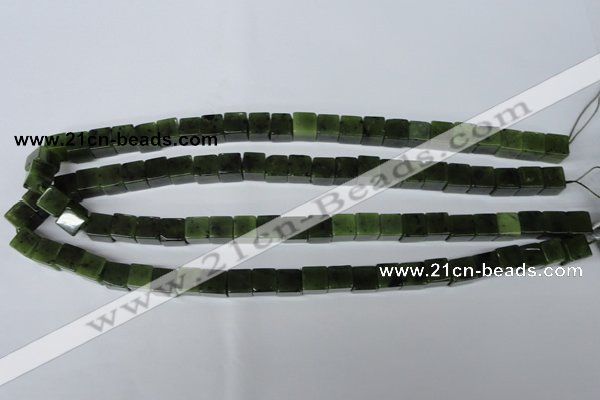 CDJ110 15.5 inches 8*8mm cube Canadian jade beads wholesale