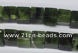 CDJ111 15.5 inches 10*10mm cube Canadian jade beads wholesale