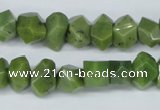 CDJ114 15.5 inches 8*10mm faceted nuggets Canadian jade beads wholesale