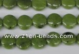 CDJ116 15.5 inches 10mm flat round Canadian jade beads wholesale