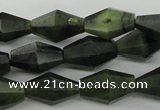 CDJ147 15.5 inches 8*12mm faceted bicone Canadian jade beads wholesale