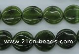 CDJ165 15.5 inches 14mm flat round Canadian jade beads wholesale