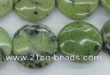 CDJ166 15.5 inches 20mm flat round Canadian jade beads wholesale