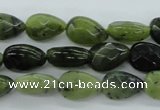 CDJ170 15.5 inches 6*9mm faceted flat teardrop Canadian jade beads