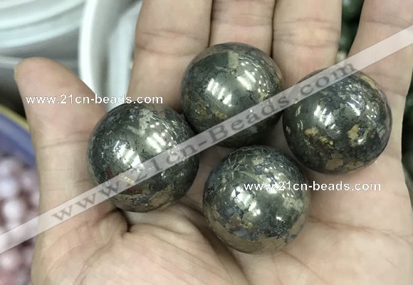 CDN09 25mm round pyrite gemstone decorations wholesale