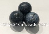CDN1069 30mm round blue dumortierite decorations wholesale