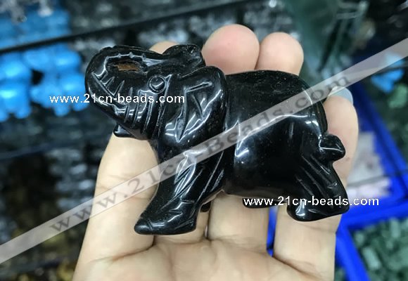 CDN519 33*65*45mm elephant black agate decorations wholesale
