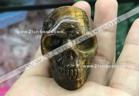 CDN559 35*50*40mm skull yellow tiger eye decorations wholesale