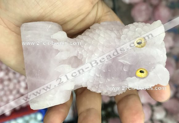 CDN586 50*80mm owl rose quartz decorations wholesale