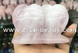 CDN594 50*75mm double heart rose quartz decorations wholesale