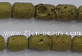 CDQ601 8 inches 6*8mm drum druzy quartz beads wholesale