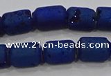 CDQ607 8 inches 6*8mm drum druzy quartz beads wholesale