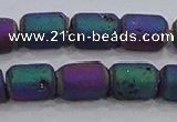 CDQ614 8 inches 6*8mm drum druzy quartz beads wholesale
