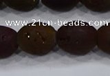 CDQ625 8 inches 10*12mm rice druzy quartz beads wholesale