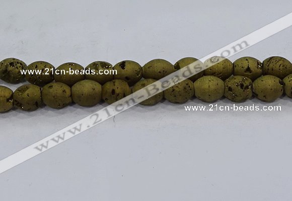 CDQ636 8 inches 12*14mm rice druzy quartz beads wholesale
