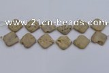 CDQ662 8 inches 25*25mm diamond druzy quartz beads wholesale