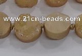 CDQ703 8 inches 12mm coin druzy quartz beads wholesale